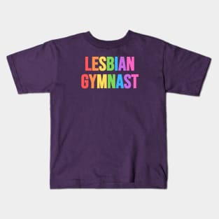 LESBIAN GYMNAST (Pastel Rainbow) Kids T-Shirt